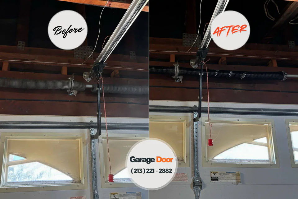 Before and after: garage door repair Wenonah, NJ
